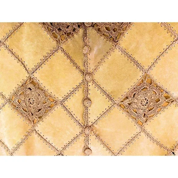 CBO New York Vintage Leather Embroidered Jacket Size 3X Camel Brown Coat Womens - Picture 8 of 8